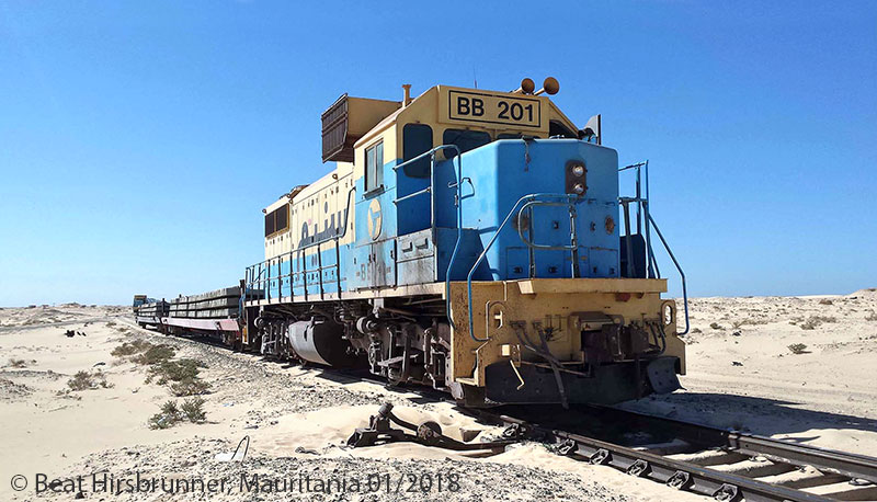 Desert railway in Mauritania SNIM
