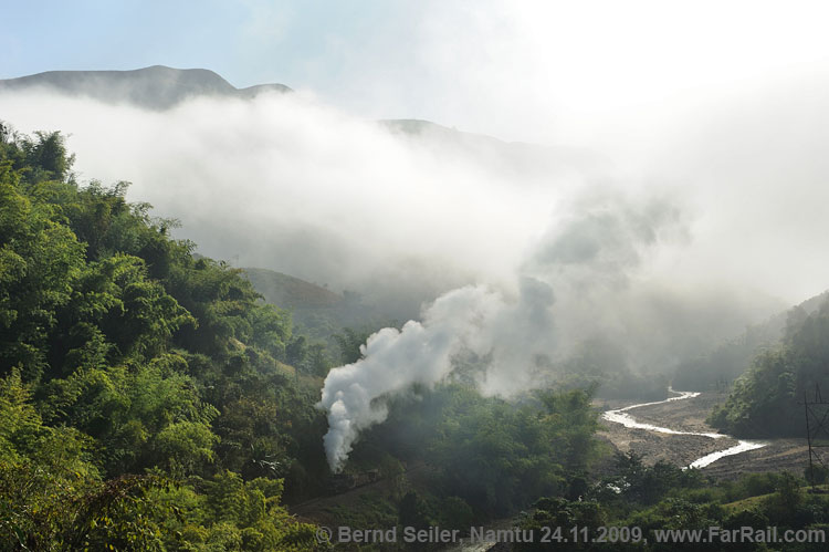 Steam in Burma: Burma Mines Railway in the morning mist